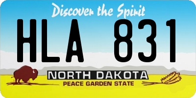 ND license plate HLA831
