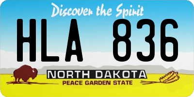 ND license plate HLA836