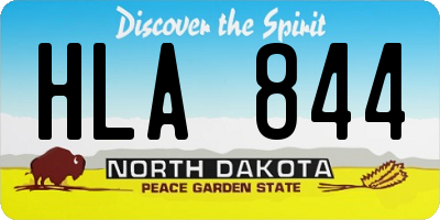 ND license plate HLA844
