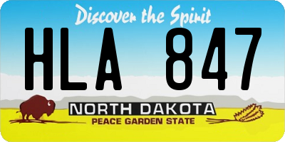ND license plate HLA847