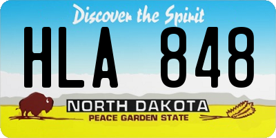 ND license plate HLA848