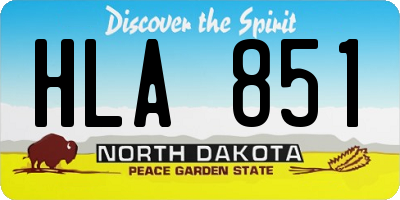 ND license plate HLA851