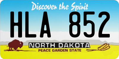 ND license plate HLA852