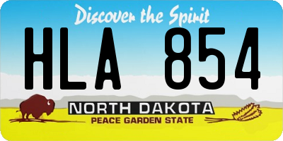 ND license plate HLA854