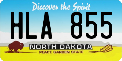 ND license plate HLA855