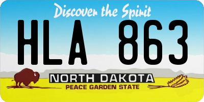 ND license plate HLA863