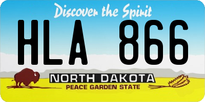 ND license plate HLA866