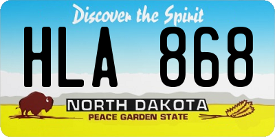 ND license plate HLA868