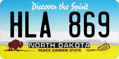 ND license plate HLA869