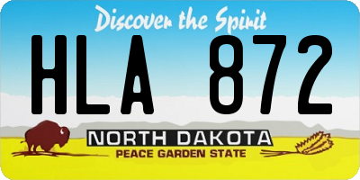 ND license plate HLA872