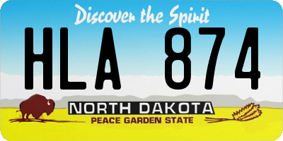 ND license plate HLA874