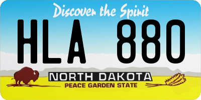 ND license plate HLA880