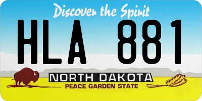 ND license plate HLA881