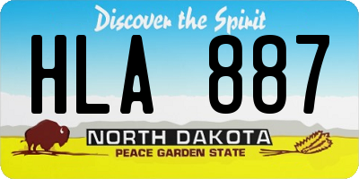 ND license plate HLA887