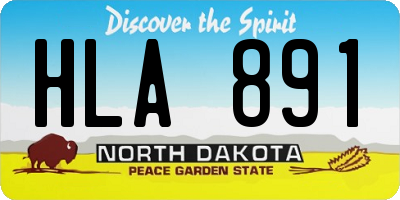 ND license plate HLA891