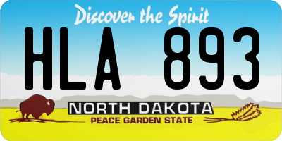 ND license plate HLA893