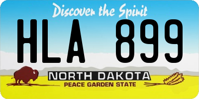 ND license plate HLA899
