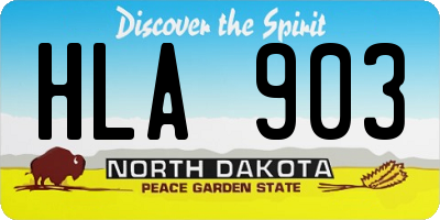 ND license plate HLA903
