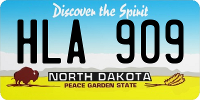 ND license plate HLA909
