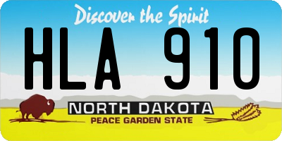 ND license plate HLA910
