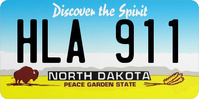 ND license plate HLA911