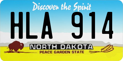 ND license plate HLA914