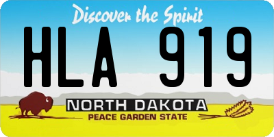 ND license plate HLA919