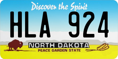 ND license plate HLA924