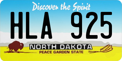 ND license plate HLA925