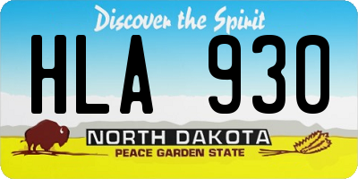 ND license plate HLA930