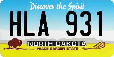 ND license plate HLA931