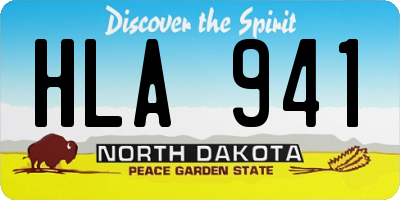 ND license plate HLA941