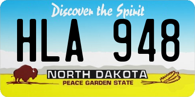 ND license plate HLA948