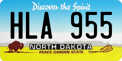 ND license plate HLA955
