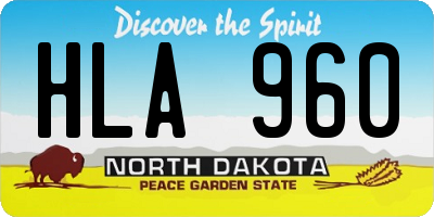 ND license plate HLA960