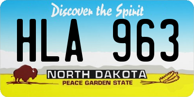 ND license plate HLA963