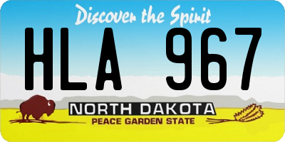 ND license plate HLA967