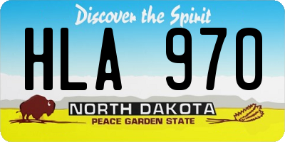 ND license plate HLA970
