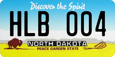 ND license plate HLB004