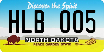 ND license plate HLB005