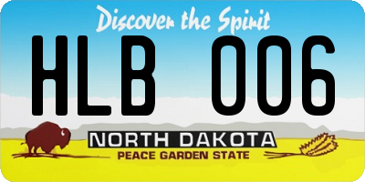 ND license plate HLB006