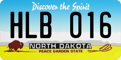 ND license plate HLB016