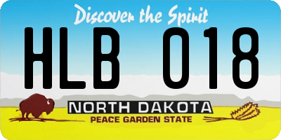 ND license plate HLB018