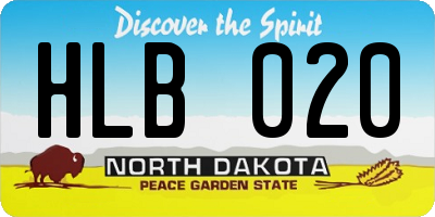 ND license plate HLB020