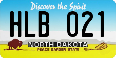 ND license plate HLB021