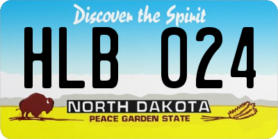 ND license plate HLB024