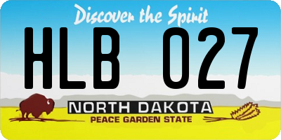 ND license plate HLB027