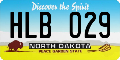 ND license plate HLB029