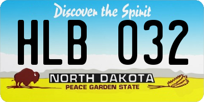 ND license plate HLB032