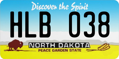 ND license plate HLB038